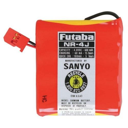 Futaba NR4J Rechargeable NiCd Receiver Battery Flat 4.8V 600MA For Futaba J - PowerHobby