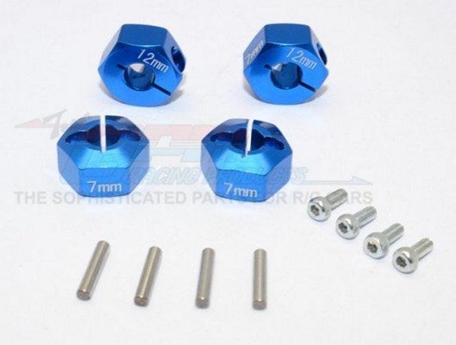 Gpm Aluminum Hex Adapters 7mm Thick (12pieces) Traxxas Ford GT4 Tec 2.0 Blue - PowerHobby