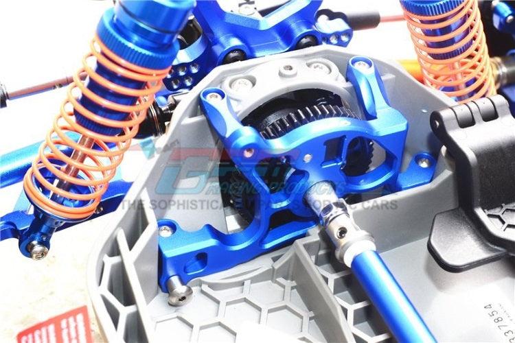 Gpm RUS4036-B Aluminum Rear Spur Gear Cover Mount Blue Traxxas 1/10 Rustler - PowerHobby