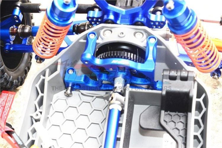 Gpm RUS4036-B Aluminum Rear Spur Gear Cover Mount Blue Traxxas 1/10 Rustler - PowerHobby