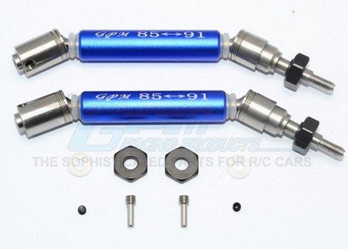 Gpm Stainless Steel 304+Aluminum Front CVD Drive Shaft Blue Traxxas Slash 4X4 - PowerHobby