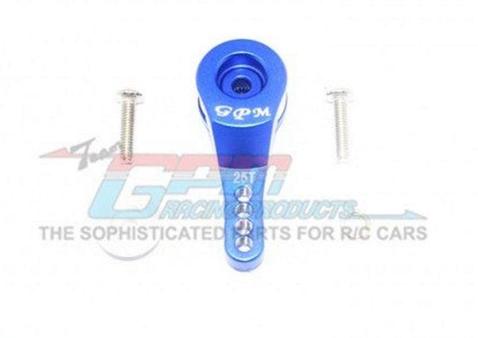 GPM Aluminum 25T Servo Horn W. Built-in Spring Blue Traxxas TRX-4 - PowerHobby