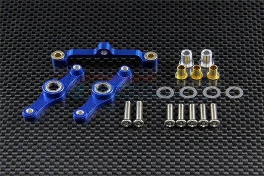 Gpm TT048-B Alloy Steering Assembly W/Shims+Collars+Screws Blue Tamiya TT01 - PowerHobby