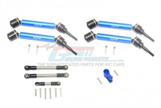 GPM Tie Rod /25T Servo Horn & Steel Adjustable CVD Drive Shaft Blue TRA Maxx - PowerHobby