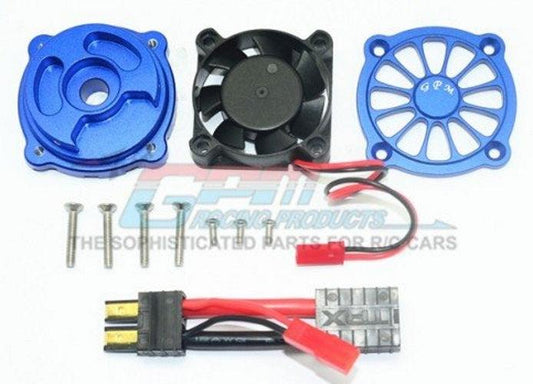 Gpm Aluminum Motor Heat Sink /Cooling Fan Traxxas Unlimited Desert Racer Blue - PowerHobby