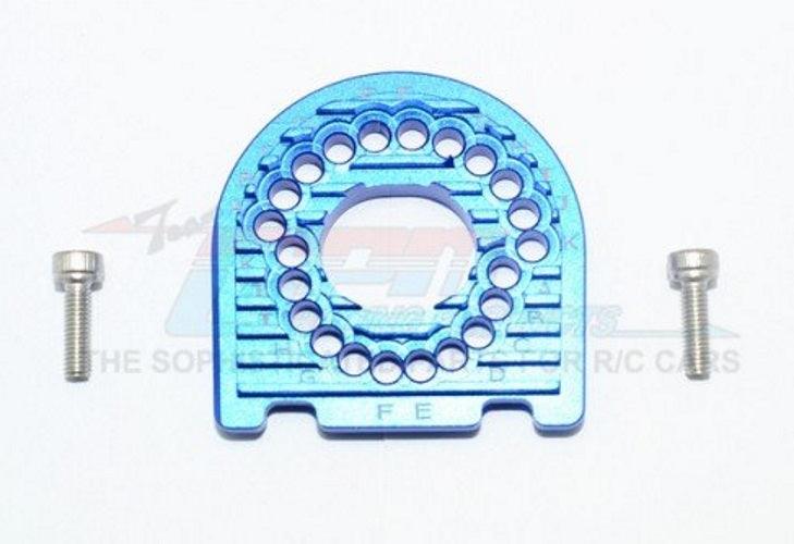 Gpm GT018-B Aluminum Motor Mount Plate Blue W/Heat Sink Fins Traxxas Ford GT4 Tec - PowerHobby