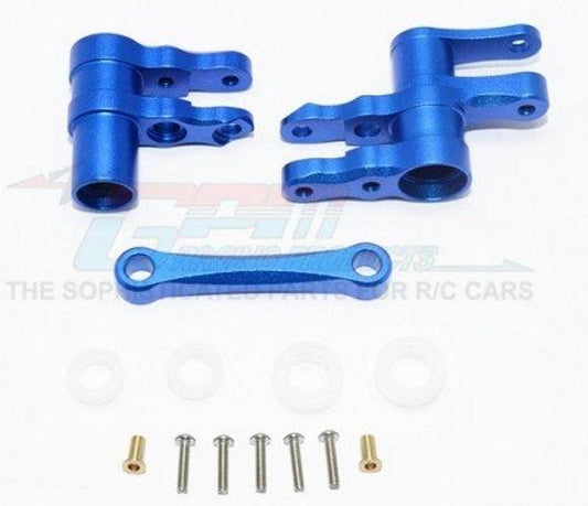 Gpm GT048 Blue Aluminum Steering Assembly (14Pieces Set) Traxxas Gt4 Tec 2.0 - PowerHobby