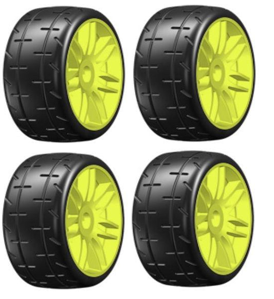 GRP GTY01-S3 GT T01 REVO S3 Soft Mounted Belted Tires (4) 1/8 Buggy YELLOW - PowerHobby
