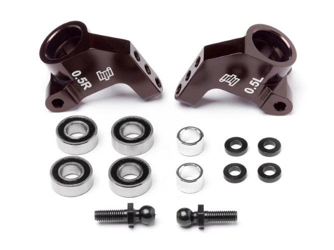 HPI Racing 104898 Aluminum Rear Hub Carrier Set (0.5 Degree/Brown) - PowerHobby