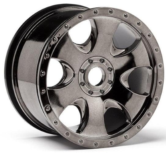 Hpi 105801 Warlock Wheel Black Chrome (83x56mm/2pieces) Savage X Savage XL - PowerHobby