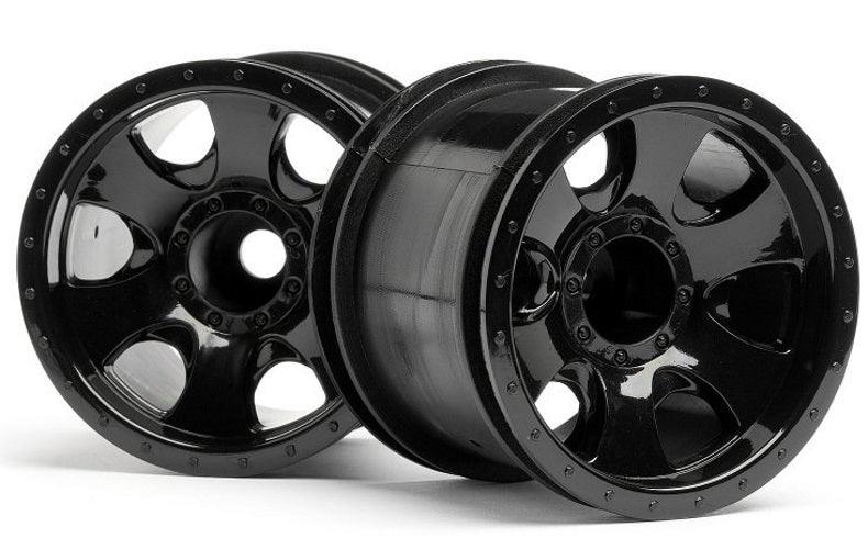 HPI 106724 Warlock 2.2" Wheels Black (2) E-Firestorm 10T Wheely King Savage XS - PowerHobby