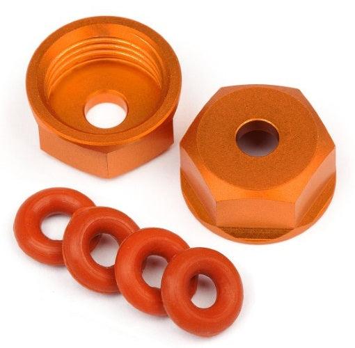 Hpi 108071 Aluminum Bottom Shock Cap (Orange/2 Pieces) For Threaded Shock Set - PowerHobby