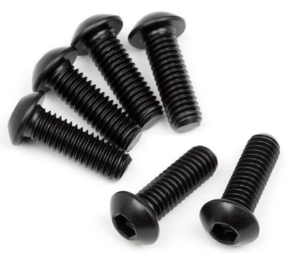 Hpi Racing 108709 Button Head Screw M6X18mm 4.0mm Hex Socket Size (6pieces) - PowerHobby