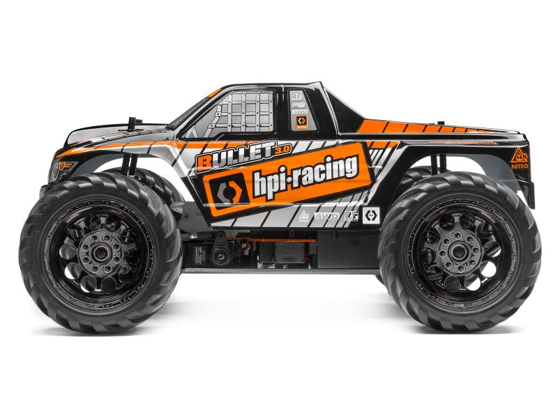 HPI 115508 Trimmed and Painted Bullet 3.0 MT Body Black - PowerHobby