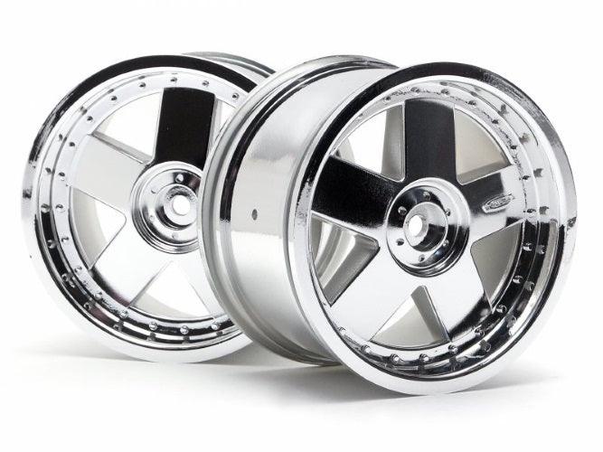 Hpi 3087 Scorch 6 Spoke Wheels Shiny Chrome (2.2in/2pieces) Firestorm 10T - PowerHobby