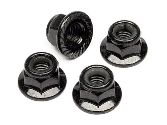 HPI Z682 Flanged Lock Nut M5 (Black/4Pcs) Baja Savage - PowerHobby