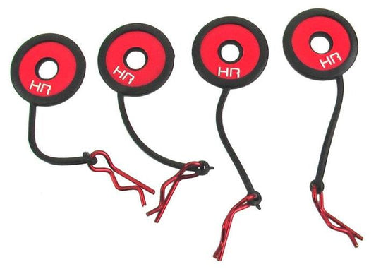 Hot Racing BWP133B02 Red Body Washer / Clips / Leashes 1/10 1/8 Scale - PowerHobby