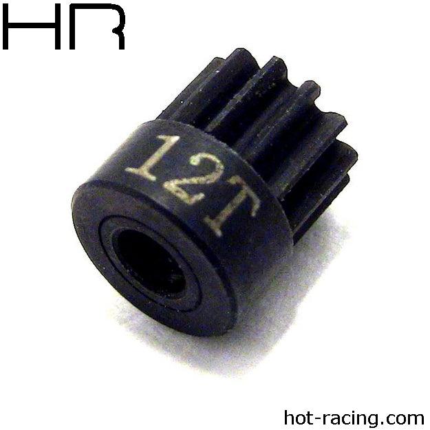 Hot Racing CSG1812 12T 48P HARDENED STEEL PINION GEAR 1/8 BORE - PowerHobby