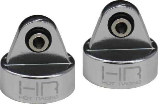 Hot Racing RVO156A08 Aluminum Shock Caps (Silver) (2) Traxxas 1/10 GTR Shocks - PowerHobby