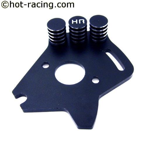 Hot Racing SLF1801 Black Aluminum Heat Sink Motor Plate Traxxas Slash 4X4 - PowerHobby