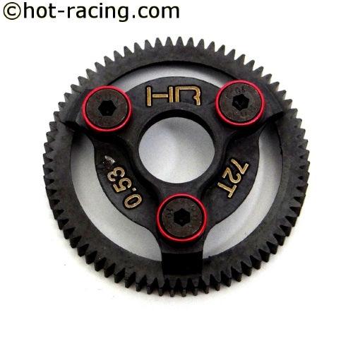Hot Racing STE872 Red 72T Hardened Steel Spur Gear Slash / Rustler / Stampede - PowerHobby