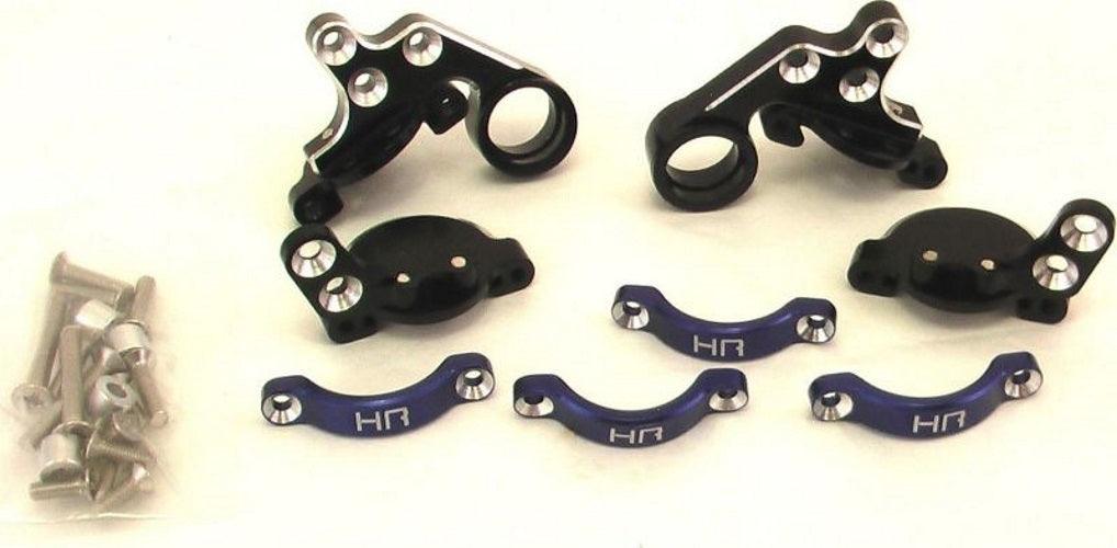 Hot Racing TCR156SP01 Blue Aluminum Spring Mount Upgrade Kit Tamiya CR01 - PowerHobby