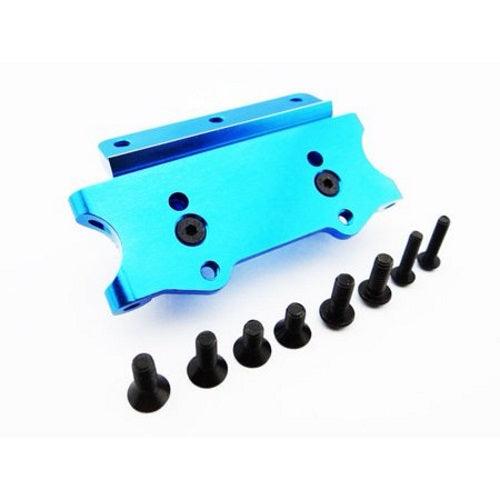 Hot Racing Blue Aluminum Front Bulkhead Set Traxxas Rustler Stampede Slash 2wd - PowerHobby