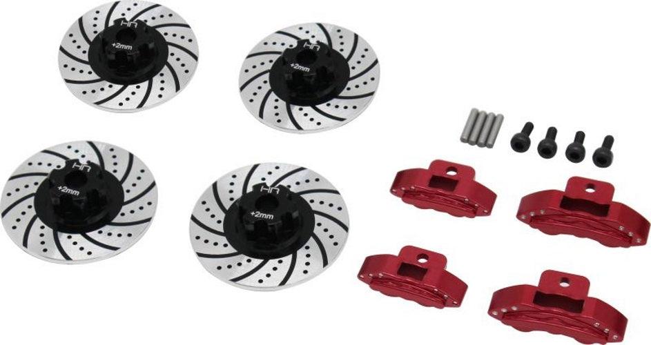 Hot Racing TRF10P202 Aluminum Brake Disc /Red Caliper /Hex Traxxas 4-Tec 2.0 - PowerHobby