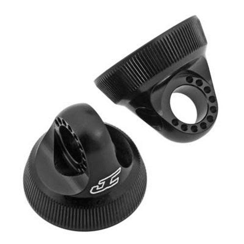 JConcepts 2490-2 Fin 12mm V2 Shock Caps Black (2) RC10B5M RC10SC5M RC10T5M - PowerHobby