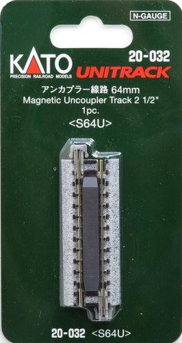 Kato 20-032 N Scale 64mm 2-1/2" Straight Uncoupler UniTrack Track - PowerHobby