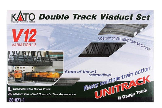 Kato 20-871 N Scale Unitrack Double Track Variation Set 12 - PowerHobby