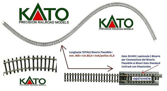 kATO 21-000 N Scale Flexible Track Single Piece 808mm ( 10 ) - PowerHobby