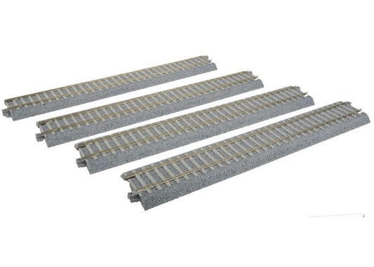 Kato 2-152 HO Scale Unitrack Straight Track w/ Concrete Ties Set (4) - PowerHobby