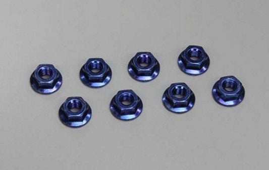 Kyosho 1-N4045F-B Nut (M4x4.5) Flanged (Steel/Blue) - PowerHobby
