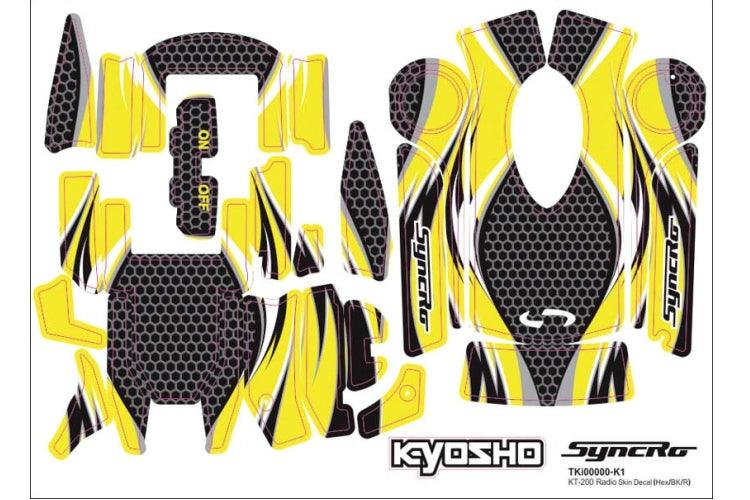 Kyosho 36271Y KT-200/201 Radio Yellow Decal Sheet DBX 2.0 - PowerHobby