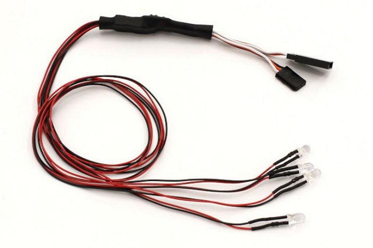 Kyosho 97054-4CR LED LightUnit (5mm/4Bulbs/L=400/Clear&Red) - PowerHobby