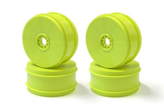 Kyosho IFH006KY-H Hard Dish Wheel (4pieces/Flourescent Yellow/MP9 TKI4) - PowerHobby