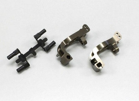 Kyosho IFW436 Al Front Hub Carrier Set (Left,Right/16°/Gunmetal) Inferno MP9 - PowerHobby