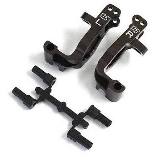 Kyosho Al Front Hub Carrier Set (Left Right /17.5°/Gunmetal) Inferno MP9 - PowerHobby