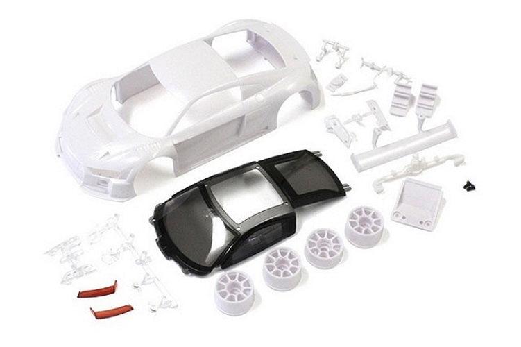 Kyosho Audi R8LMS2015/16 Unpainted White Body Set (w/Wheels) For Mini-Z MR-03 - PowerHobby