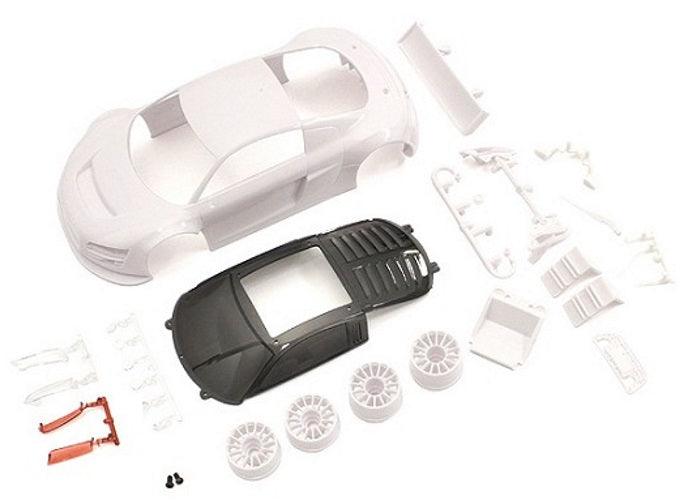 Kyosho MZN195 Audi R8LMS Night-R Unpainted White Body Set For Mini-Z MR03 - PowerHobby