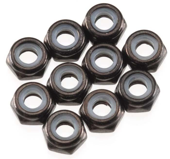 Axial AXA1052 Nylon Locking Hex Nut M3 Wraith XR10 EXO Score Bomber SCX10 MAX-D - PowerHobby