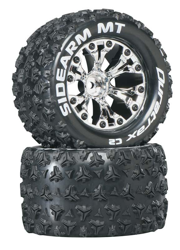 DuraTrax DTXC3515 Sidearm 2.8" Mounted Tires / Wheels Rear Stampede Rustler C2 - PowerHobby