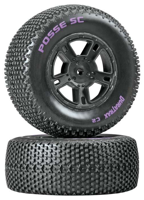 Duratrax DTXC3697 Posse SC C2 Mounted Rear Tires / Wheels (2) Associated SC10 - PowerHobby