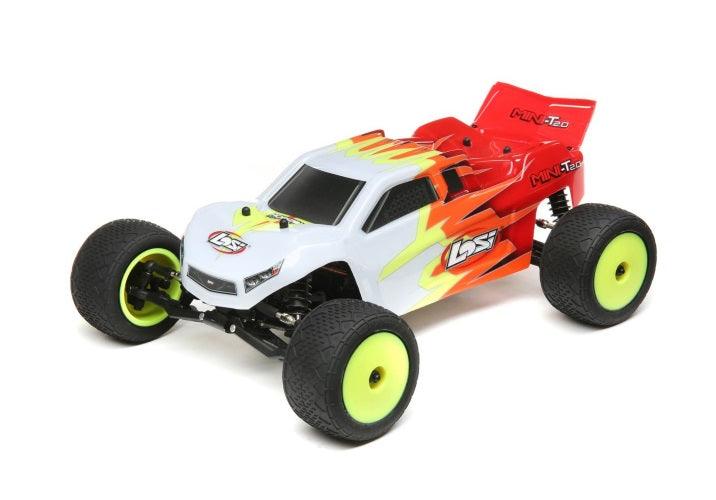 Losi LOS01015T1 1/18 Mini-T 2.0 2WD Stadium Truck Brushed RTR Red/White - PowerHobby