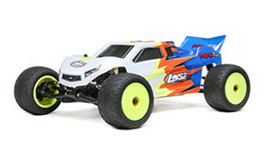 Losi LOS01015T2 1/18 Mini-T 2.0 2WD Stadium Truck Brushed RTR Blue/White - PowerHobby