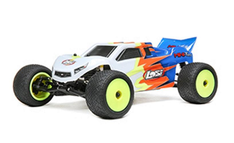 Losi LOS01015T2 1/18 Mini-T 2.0 2WD Stadium Truck Brushed RTR Blue/White - PowerHobby