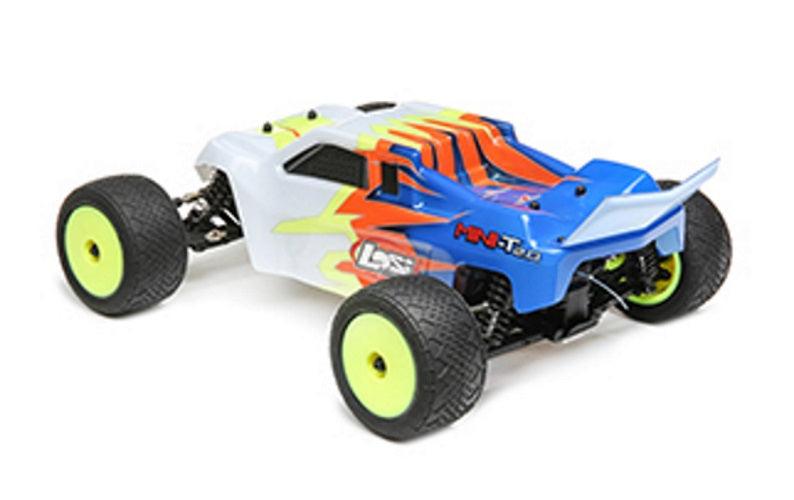 Losi LOS01015T2 1/18 Mini-T 2.0 2WD Stadium Truck Brushed RTR Blue/White - PowerHobby