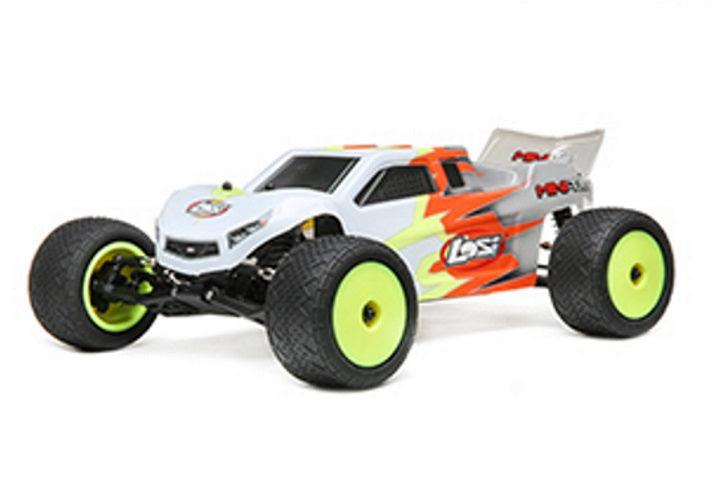 Losi LOS01015T3 1/18 Mini-T 2.0 2WD Stadium Truck Brushed RTR Gray/White - PowerHobby