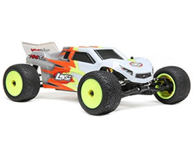 Losi LOS01015T3 1/18 Mini-T 2.0 2WD Stadium Truck Brushed RTR Gray/White - PowerHobby